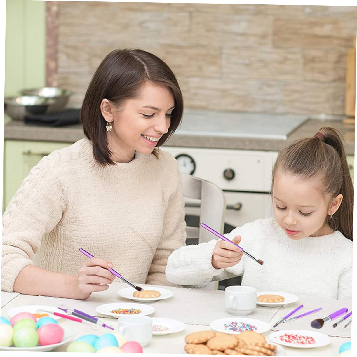 Amosfun Pinsel Für Schokolade 40 Stück Fondant Gravurstiftetui Staubpinsel Für Multifunktions Kuchenpinsel Kuchenschablonen Schokoladenkekse Zuhause Mini Schokoladenkekse Kekse Kuchendekoration