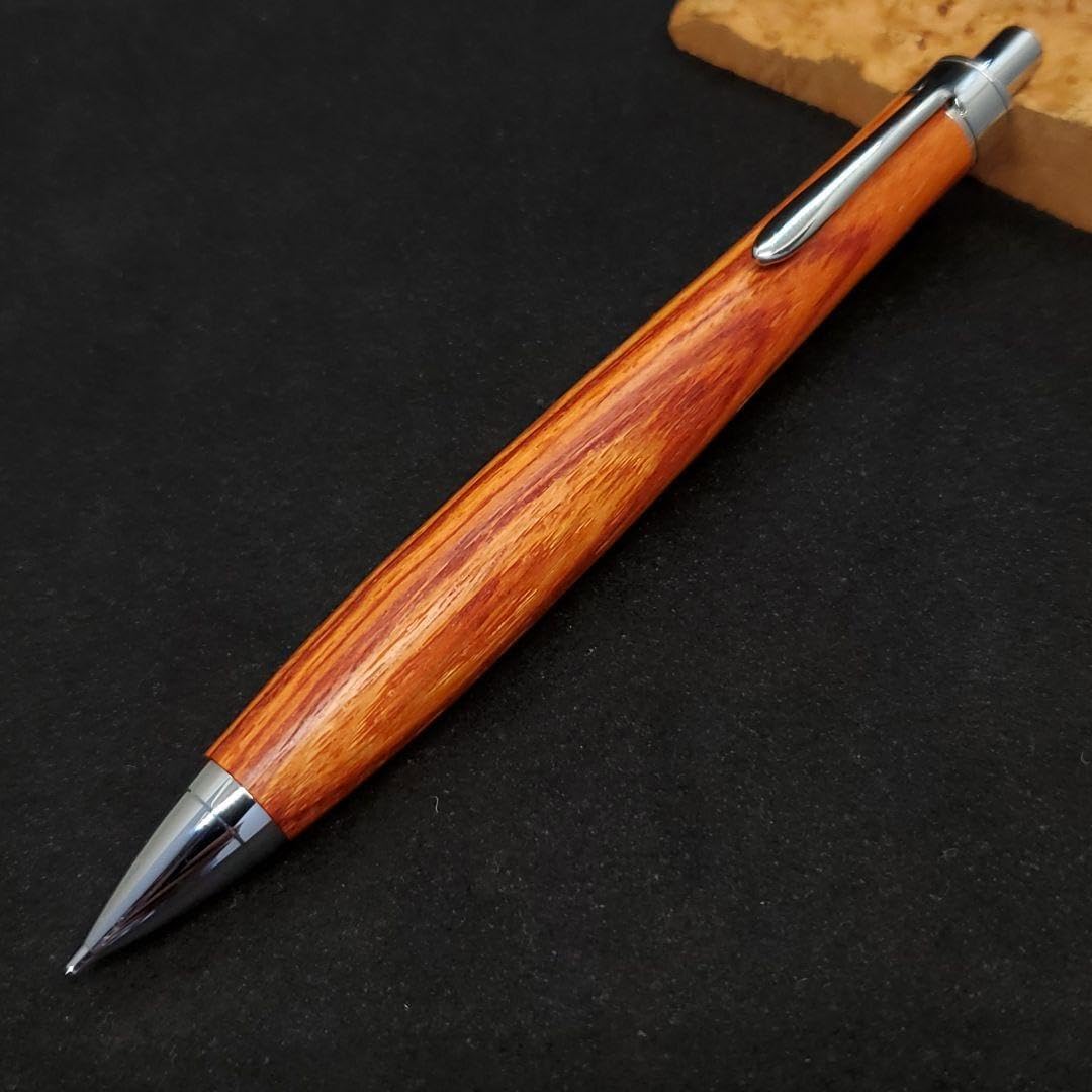 ④ハンドメイド木軸シャーペンチューリップウッド蜜蝋ワックス仕上げ ④ハンドメイド木軸シャーペンチューリップウッド蜜蝋ワックス