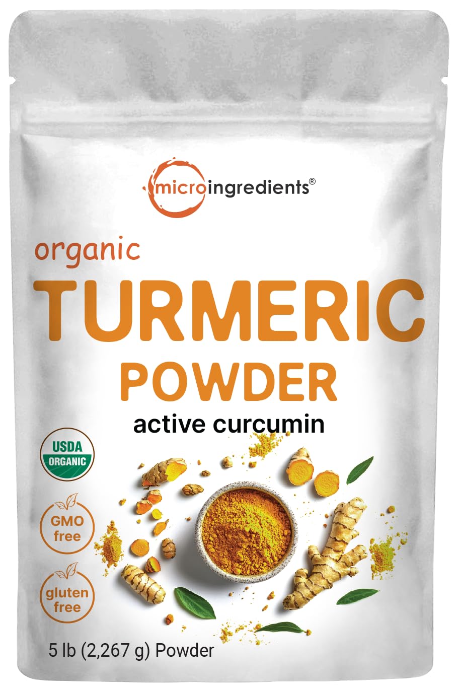 Organic Turmeric Powder, 5 Pounds | Rich in Active Curcumin | Pure Turmeric Supplement | Antioxidant Support for Joint & Immune Health | Non-GMO, Vegan Friendly, India OriginOrganic Turmeric Powder, 5 Pounds | Rich in Active Cur…