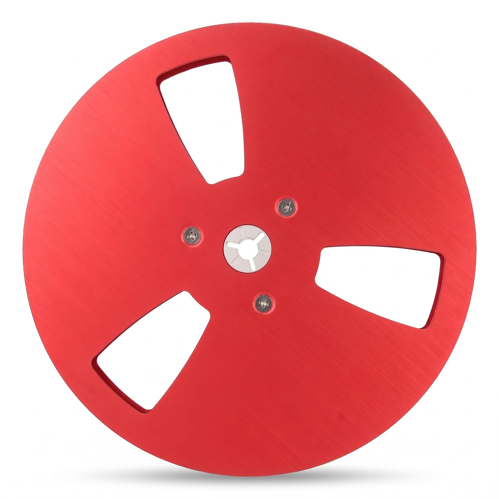 1/4 7-Zoll-Leerbandspule, 3 Löcher, Universeller Windwiderstand, Offene Spule, Tonband-Leerspule, Aluminium-Aufwickelspule zu Spule für -Nab (Rot)
