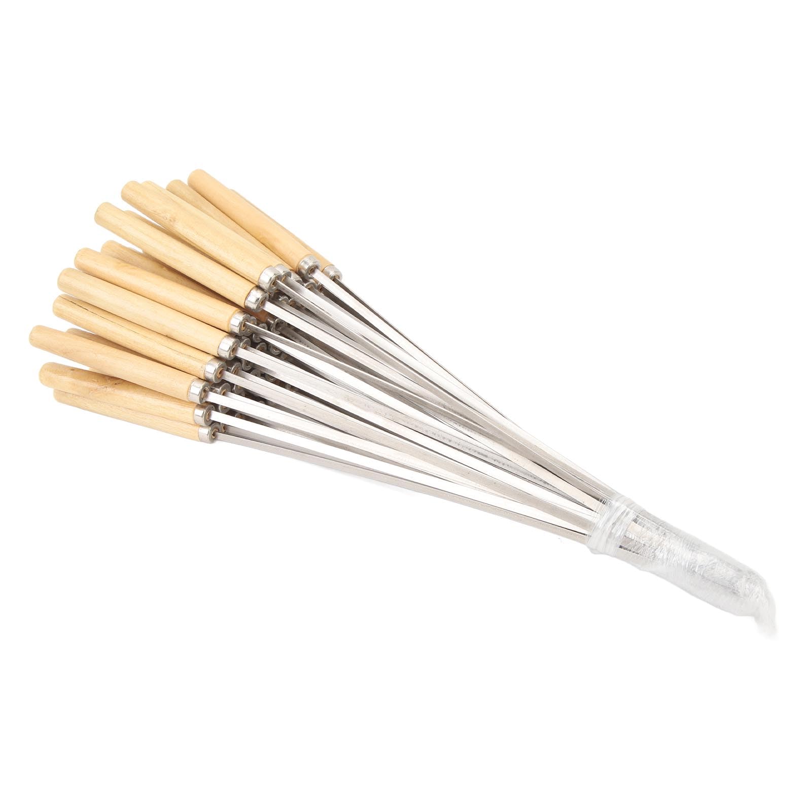Palitos de Barbacoa de Acero Inoxidable y Madera de Alta Resistencia para Parrilla