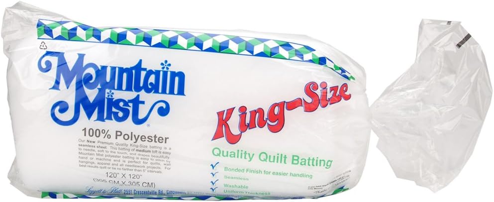 Mountain MistPolyester Quilt Batting, King 120-inch-by-120-inch