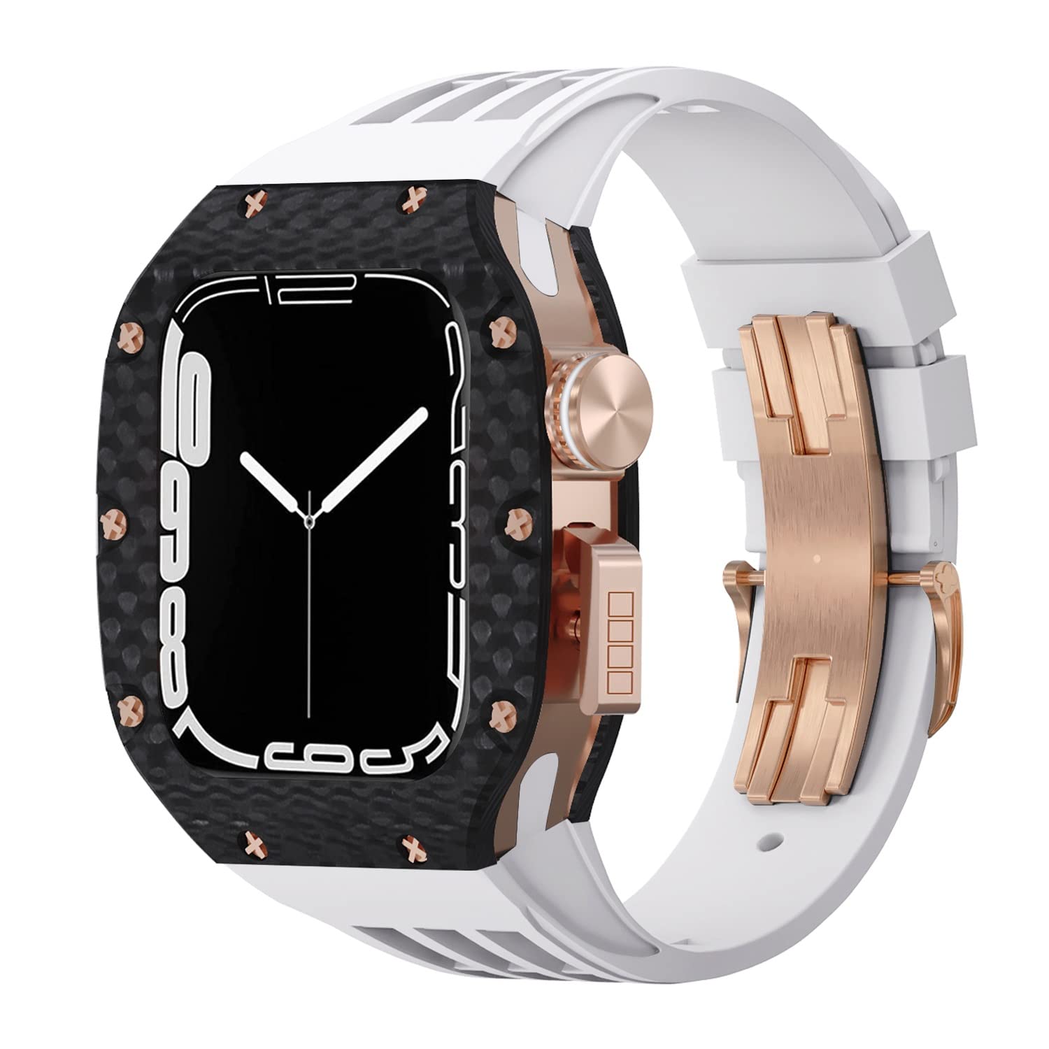 Kit de mod de sangle et boîtier carbone pour Apple Watch pour le sport et le bureau - 8