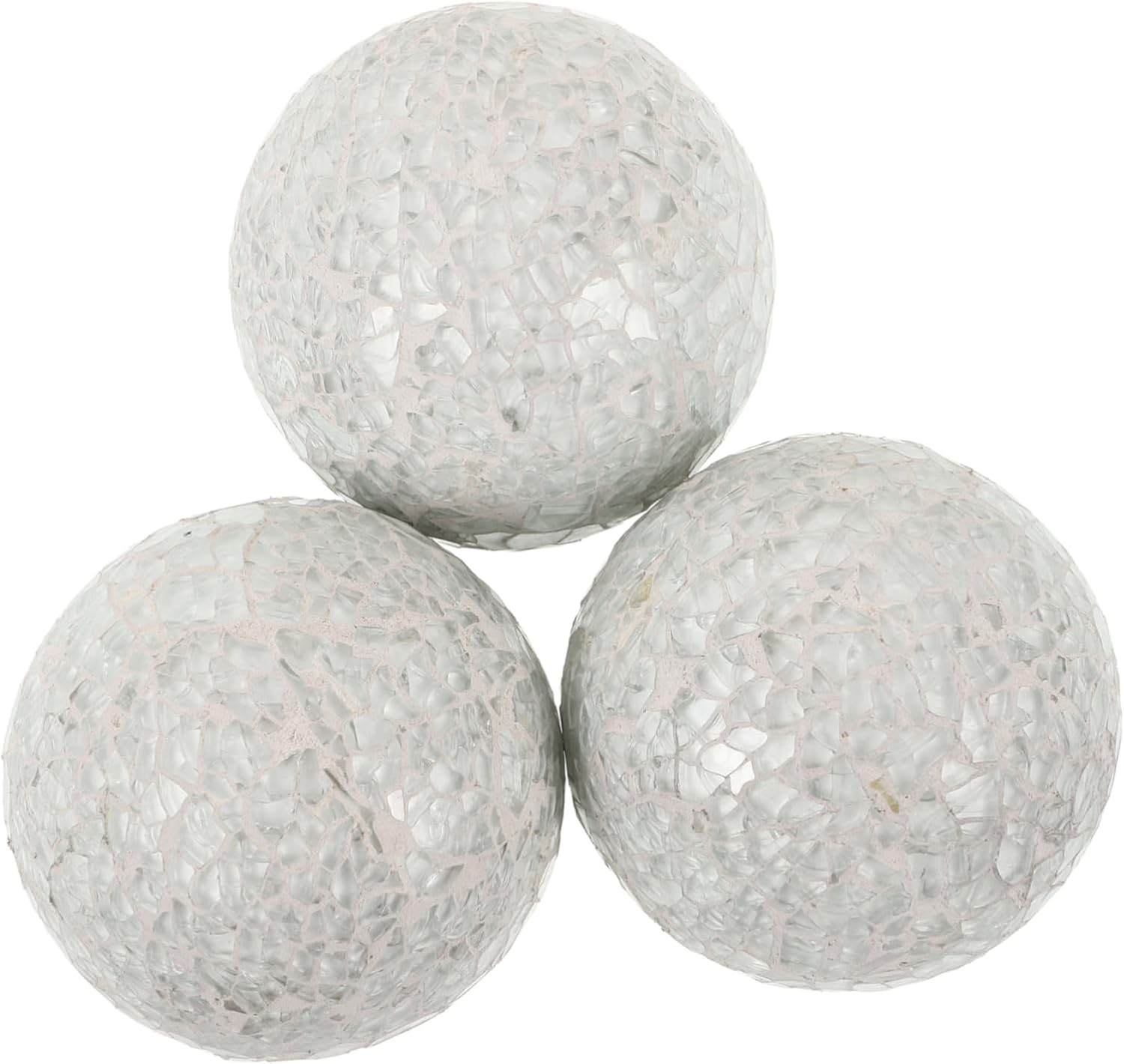 PRETYZOOM 3pcs Decorative Glass Sphere Balls for Home Decor Mosaic Orbs for Table Centerpieces Vases Bowls Filler Stylish Accent for Dining and Living Spaces