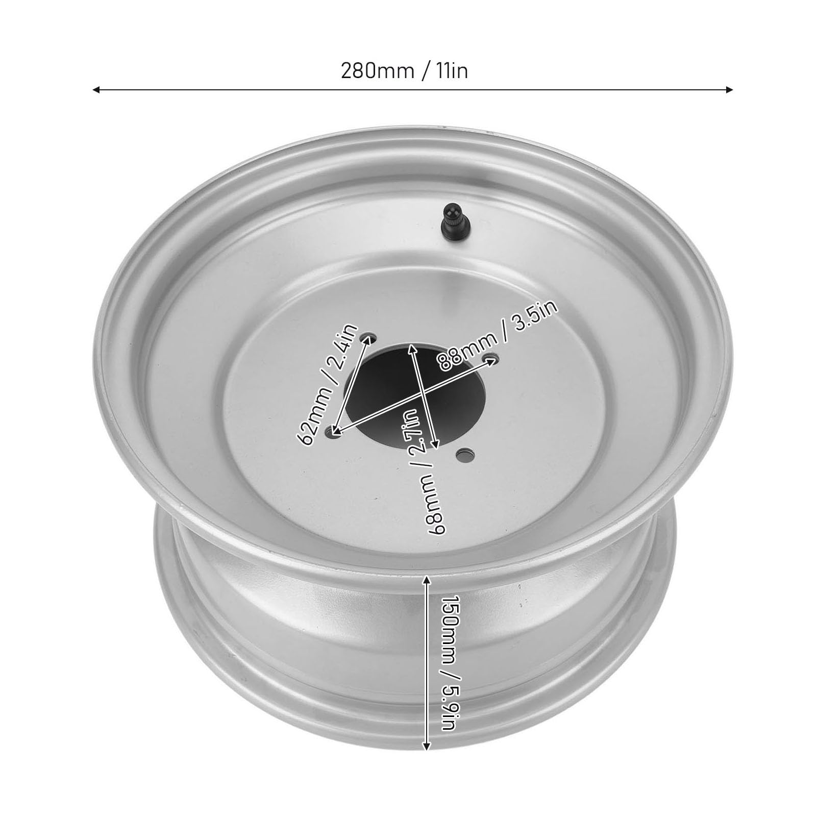 SIXRUN 21x7 10 ATV Rim Anteriore 10 Pollici 4 Stalloni in Metallo in Lega di Metallo Grip Elegante Look ATV Rim per Go Kart Quad Ride on Mower