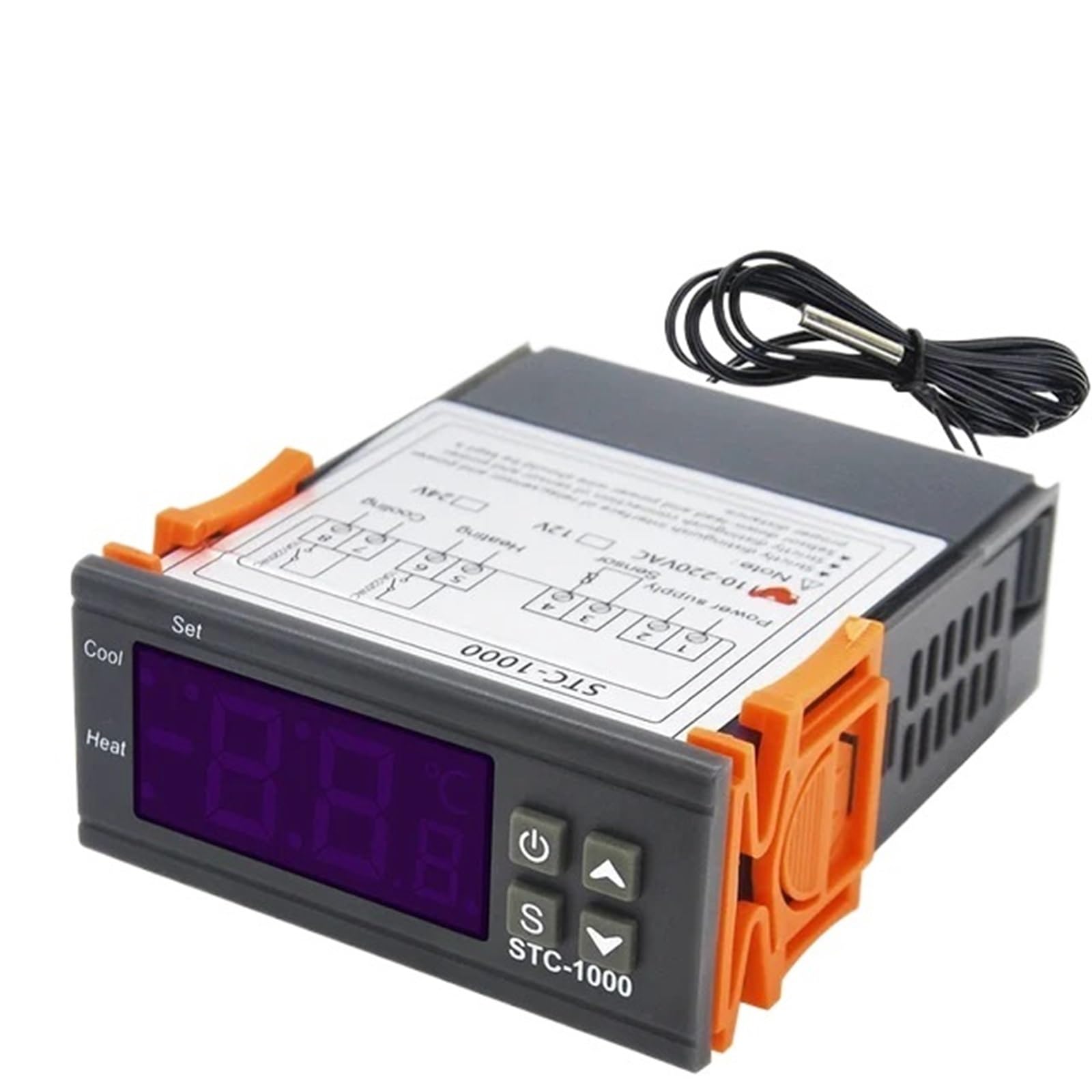 Controlador de temperatura STC-1000 12V 24V 220V Termostato digital Termorregulador Incubadora Relé LED 10A Calefacción Refrigeración(220V)
