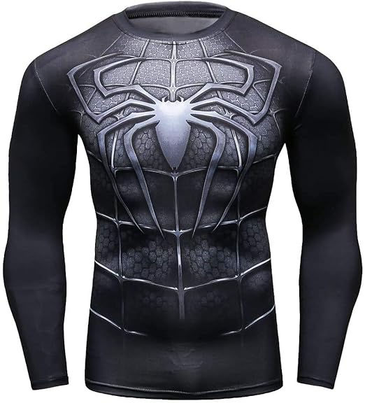 Black spiderman compression shirt Clearance