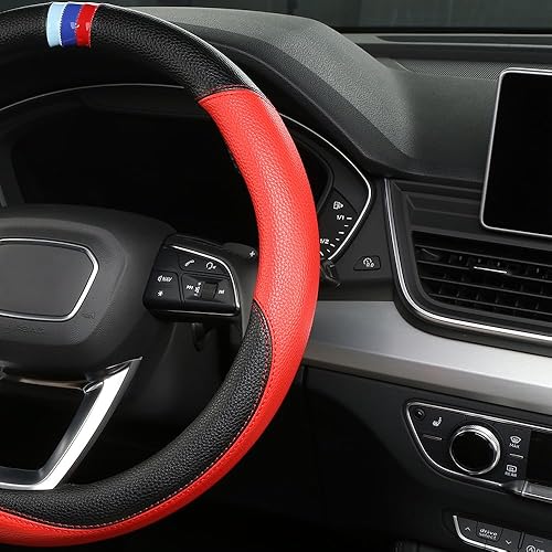 Miniatura 2 de Funda personalizada para volante de automóvil para BMW X1, X2, X3, X4, X5, X6, X7, i3, i4, i5, i8 535i 740Li 335i M3 M4 M5 Z1 Z3 Z4 Z5 Mini (rojo)