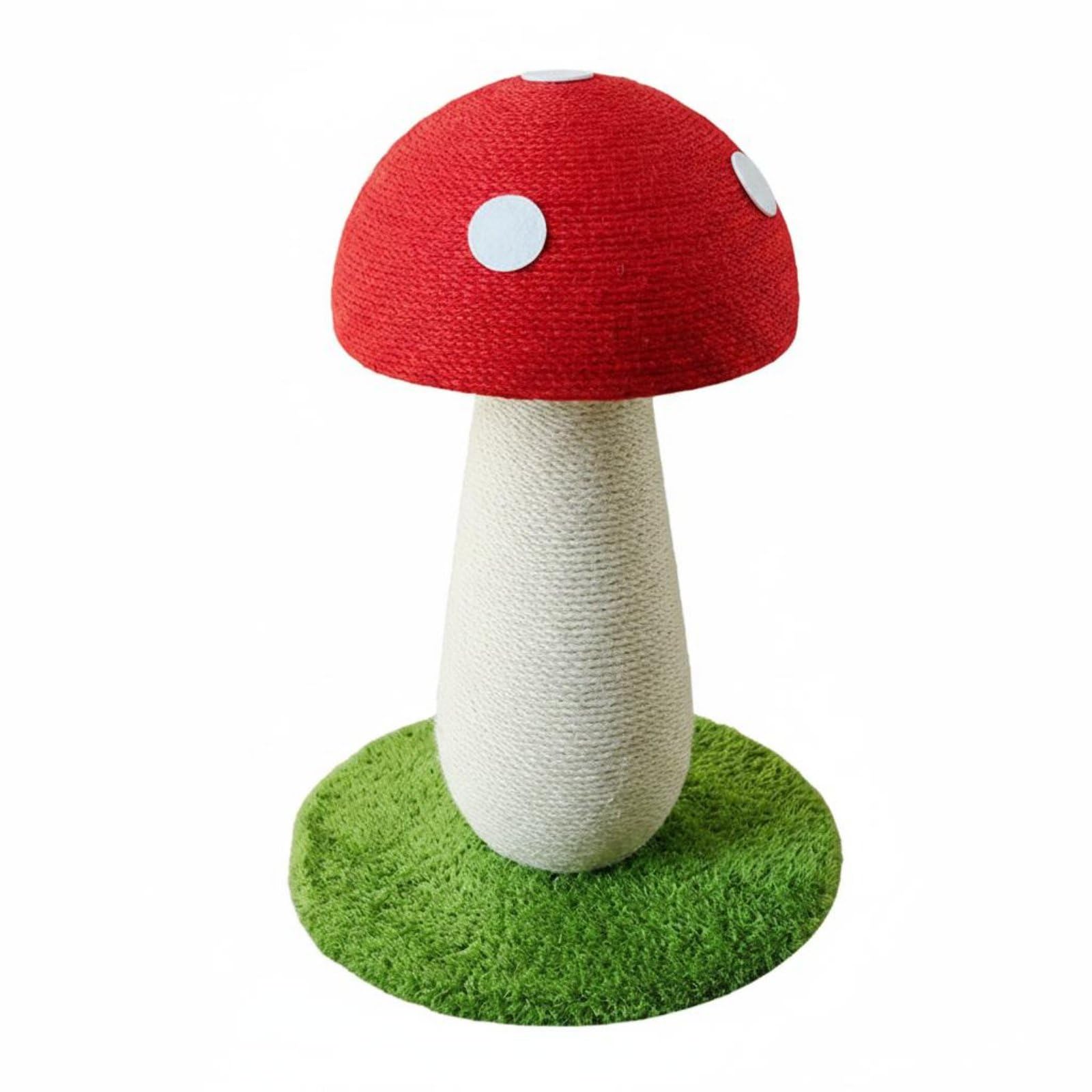 Griffoir Poteau à Griffer Sisal Mobilier, 50 Cm Hauteur X 34 Cm Diamètre De La Base, Grand Poteau À Griffer Champignon Rouge
