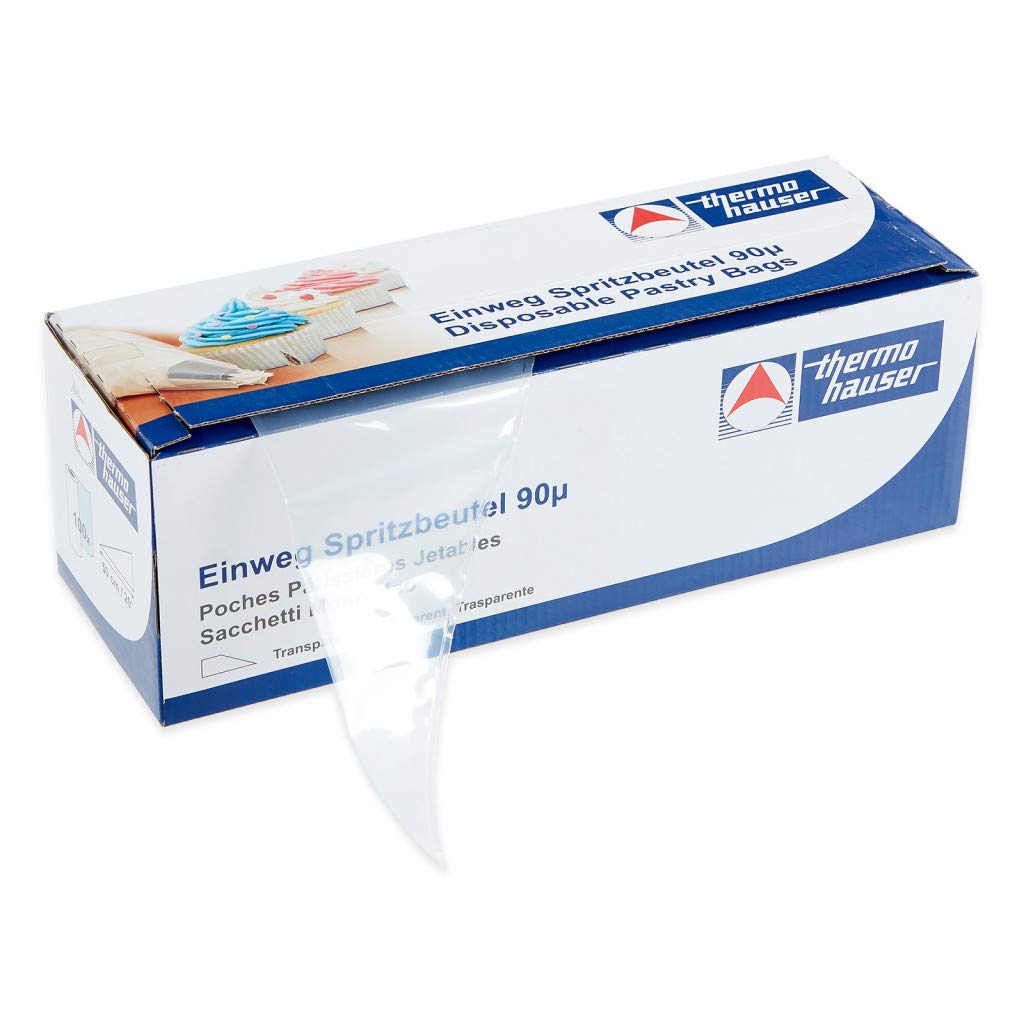 thermohauser Sac à poche usa e getta (plastica PE) frullato, trasparente, 100 pezzi, 50,0 x 27,5 x 0,009 cm