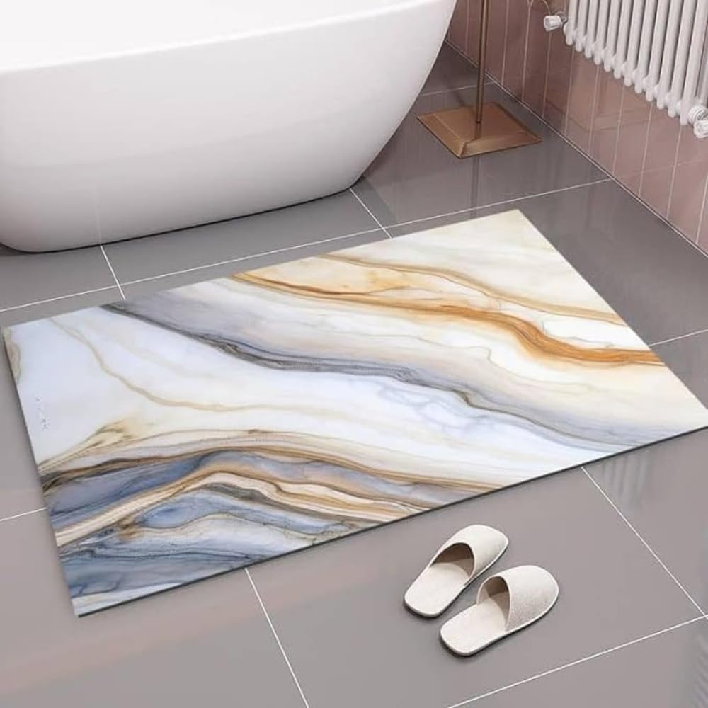 SV COLLECTIONSWavy Marble MAT Door MATS for All Rooms-23.6" X 15.7" Inches - 60 x 40 cm