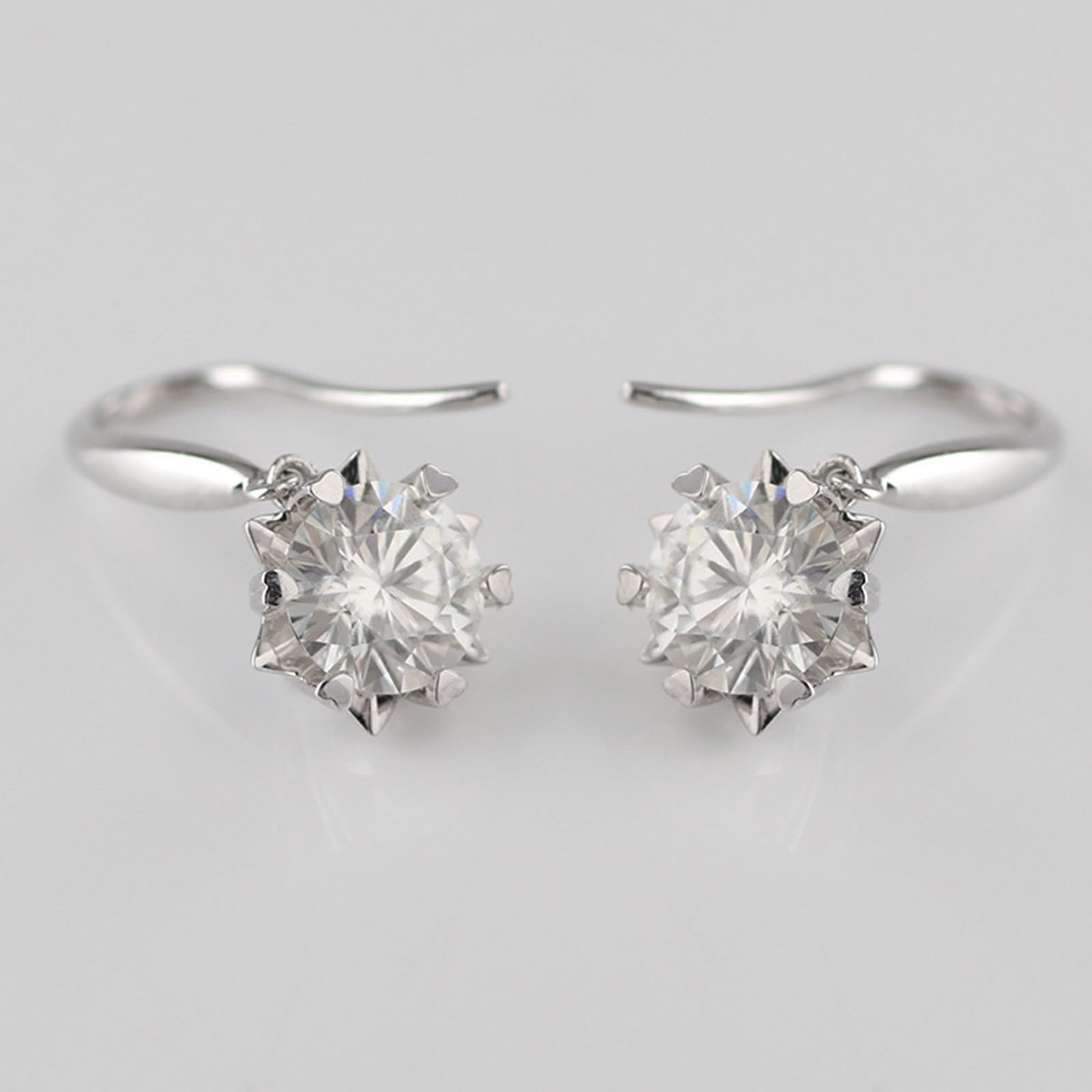 Pendientes Mujer Corazón de Copo de Nieve con Moissanita de 1/2ct, Oro 9K/14K/18K, Joyas Pendientes Colgantes con Piedra