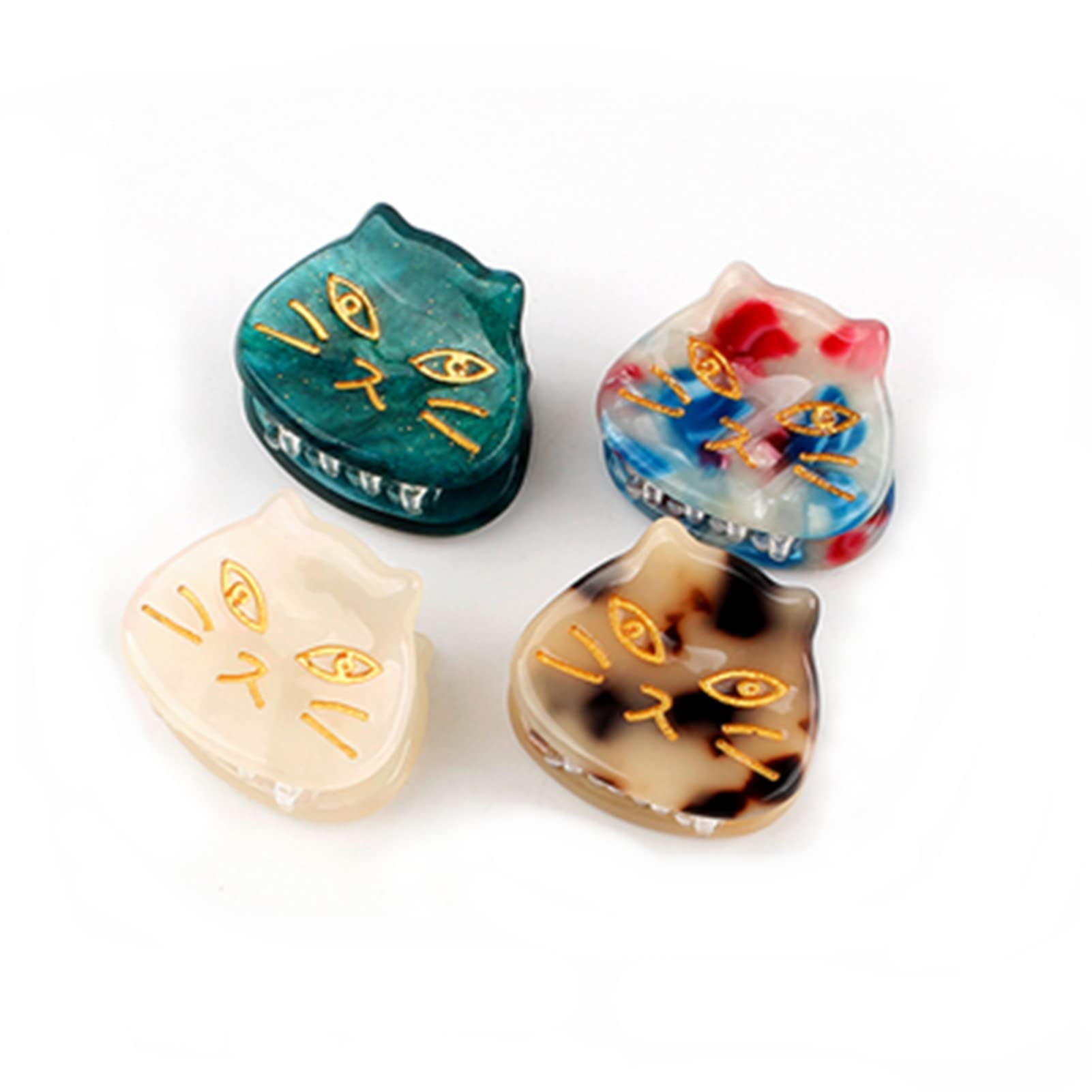 Cute cat small hair clips mini hair clips for women hair clips small claw girl side clip top clip hair clip(4pcs)