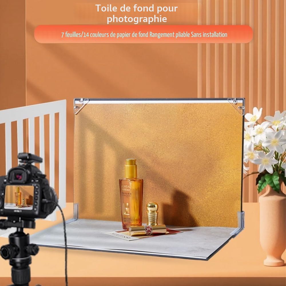 Kit de 12 Toiles de Fond pour Photographie Alimentaire, 24 Motifs, Fond de Table 40,6 x 29,2 cm