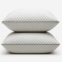 Casabella Pillows - Shredded Memory Foam - Pillow 2 Pack for Neck & Back Support, Shoulder Pain Relief - Breathable Medium Firm Pillows - Hypoallergenic Bedding, Luxury Sleep Experience 50x70cm
