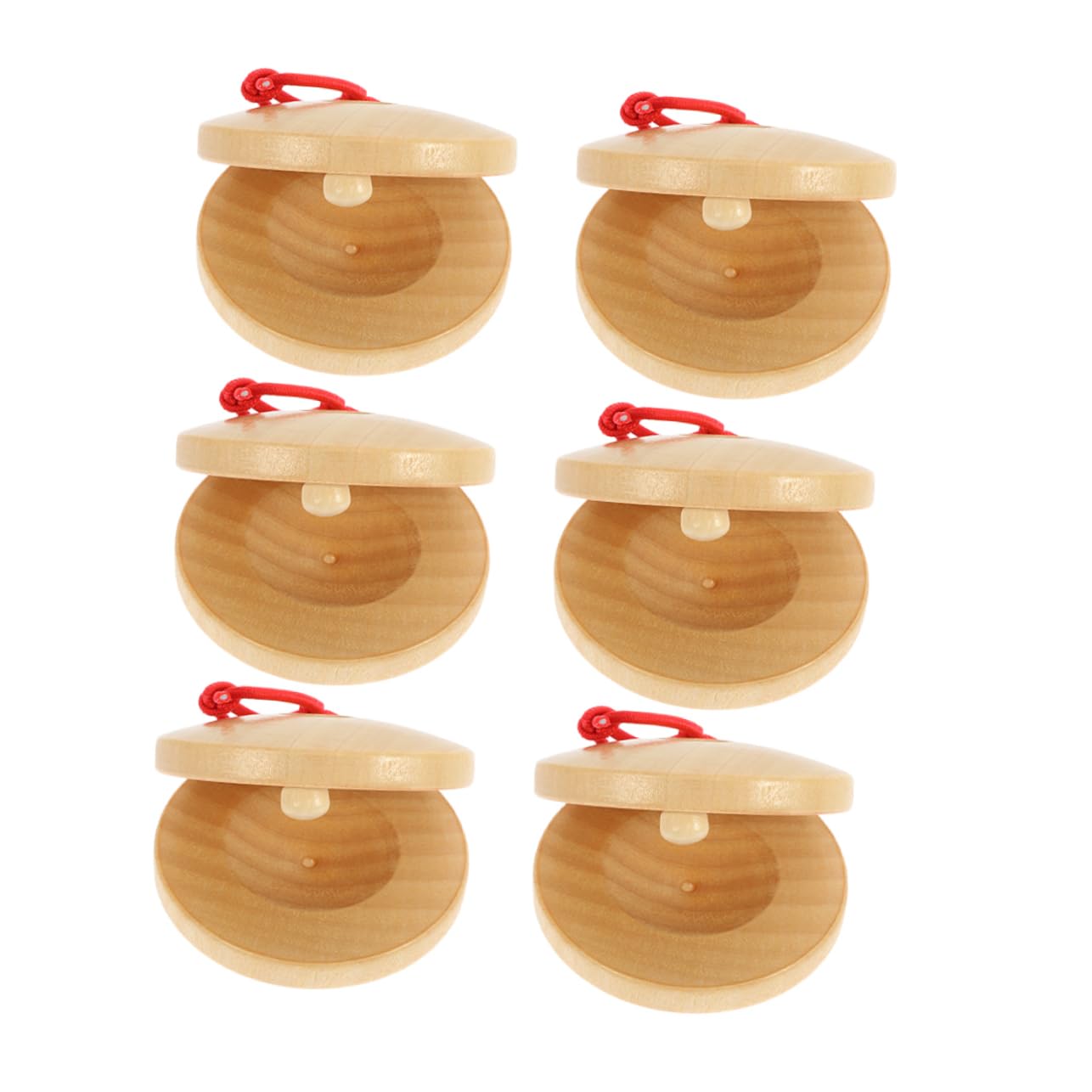 BESPORTBLE 3sets 6pcs Wooden Castanets for Schima Superba Percussion Instruments for Developing Rhythm Melody and Musical Skills Natural Color Musical for Early Childhood 6pcs*3