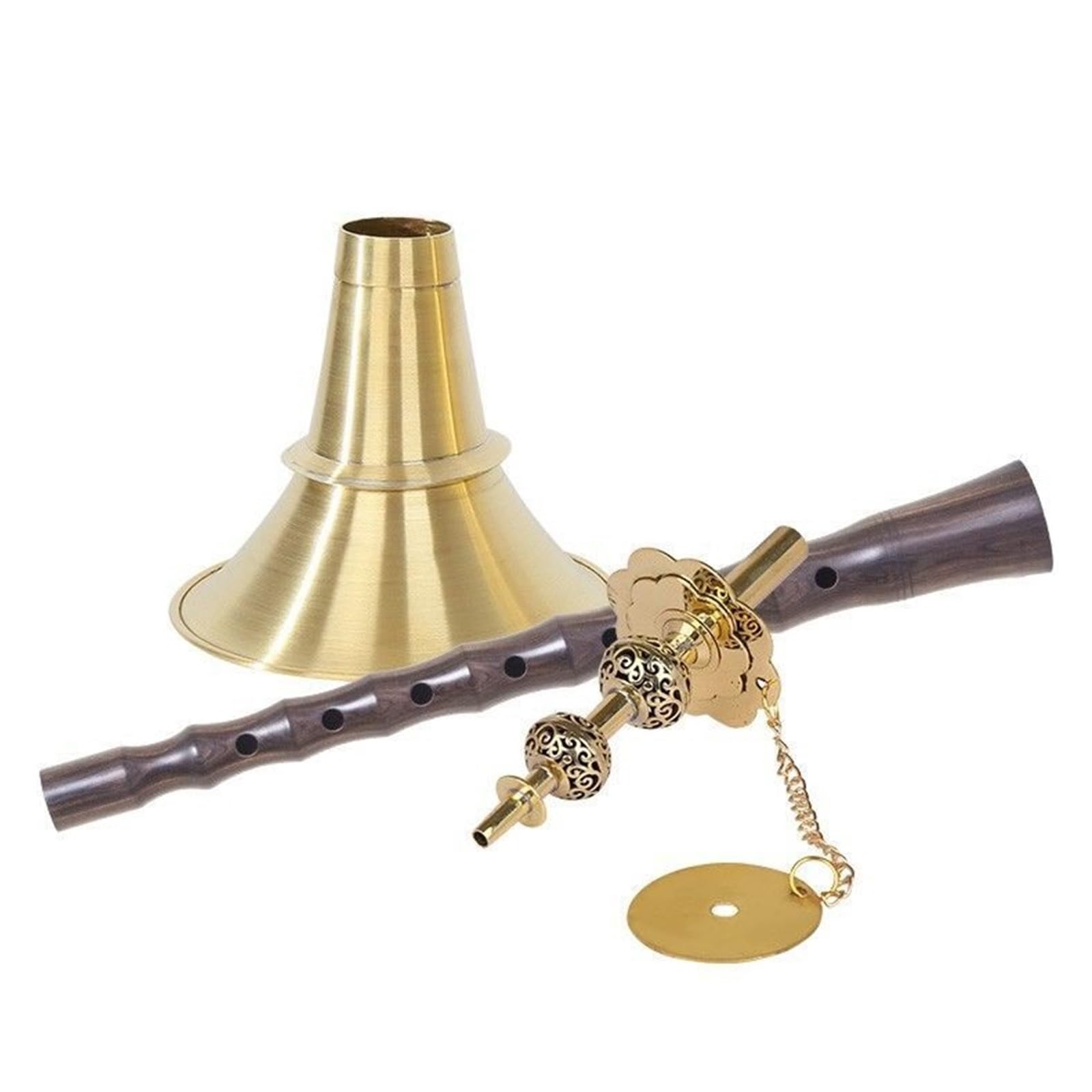 Suona-Musikinstrument Professionelles Suona-Ebenholz-Folk-Suona-Ebenholz-Suona-Messinghorn Mit Unfixiertem Ton (Color : 31cm)