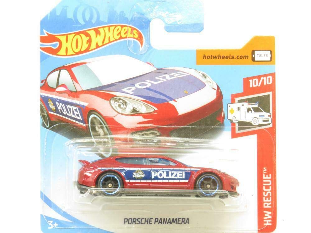 Hot-Wheels Porsche Panamera (Red - 2nd colour) 10/10 HW Rescue 2019 - 100/250 (Short Card) FYC86