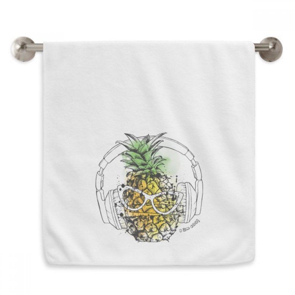 Serviette cordon blanc ananas et ecritures elfiques 33x73cm