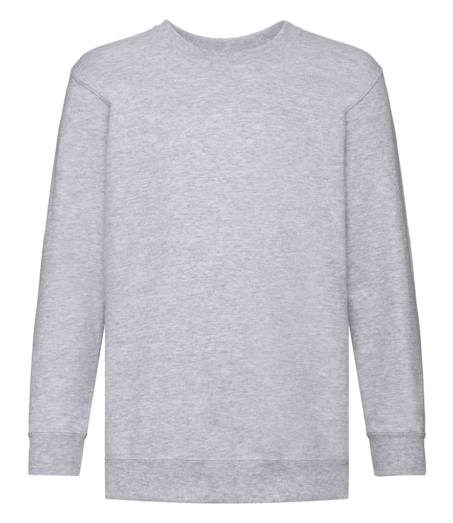 Fruit of The Loom Childrens Raglan Sleeve Sweatshirt Heather Grey 12-13