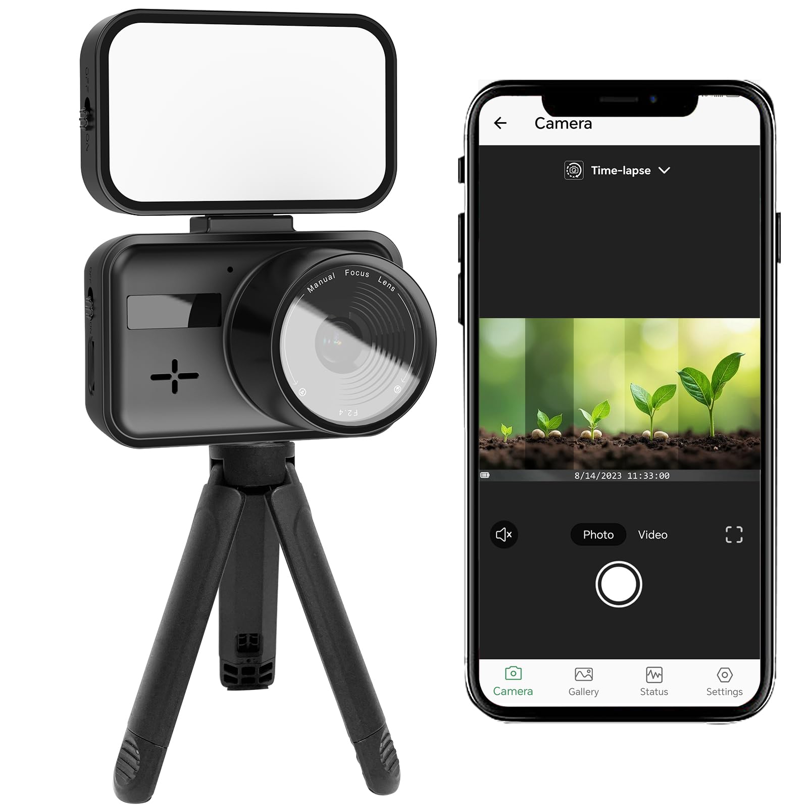 Time Lapse Camera, Timelapse Video Camera with App Control, Night Record LED, Manual Focus, 6-Month Battery, 32GB Storage, No LCD Screen, No Waterproof, for Record Indoor Construction, Plant, Cooking-picture-26