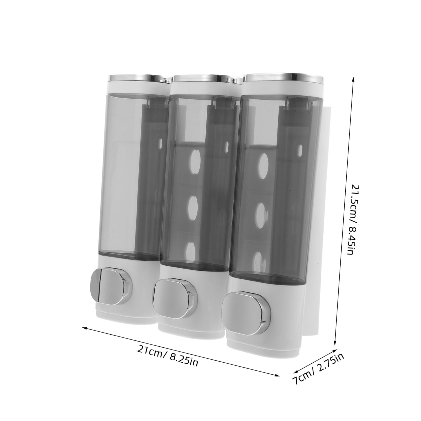 Dispensador de Jabón de Baño de Pared Manual Triple Blanco Abs