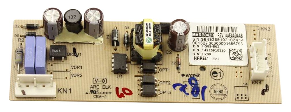 Blomberg 4925910210 CONTROL BOARD ASSY EK3_UL
