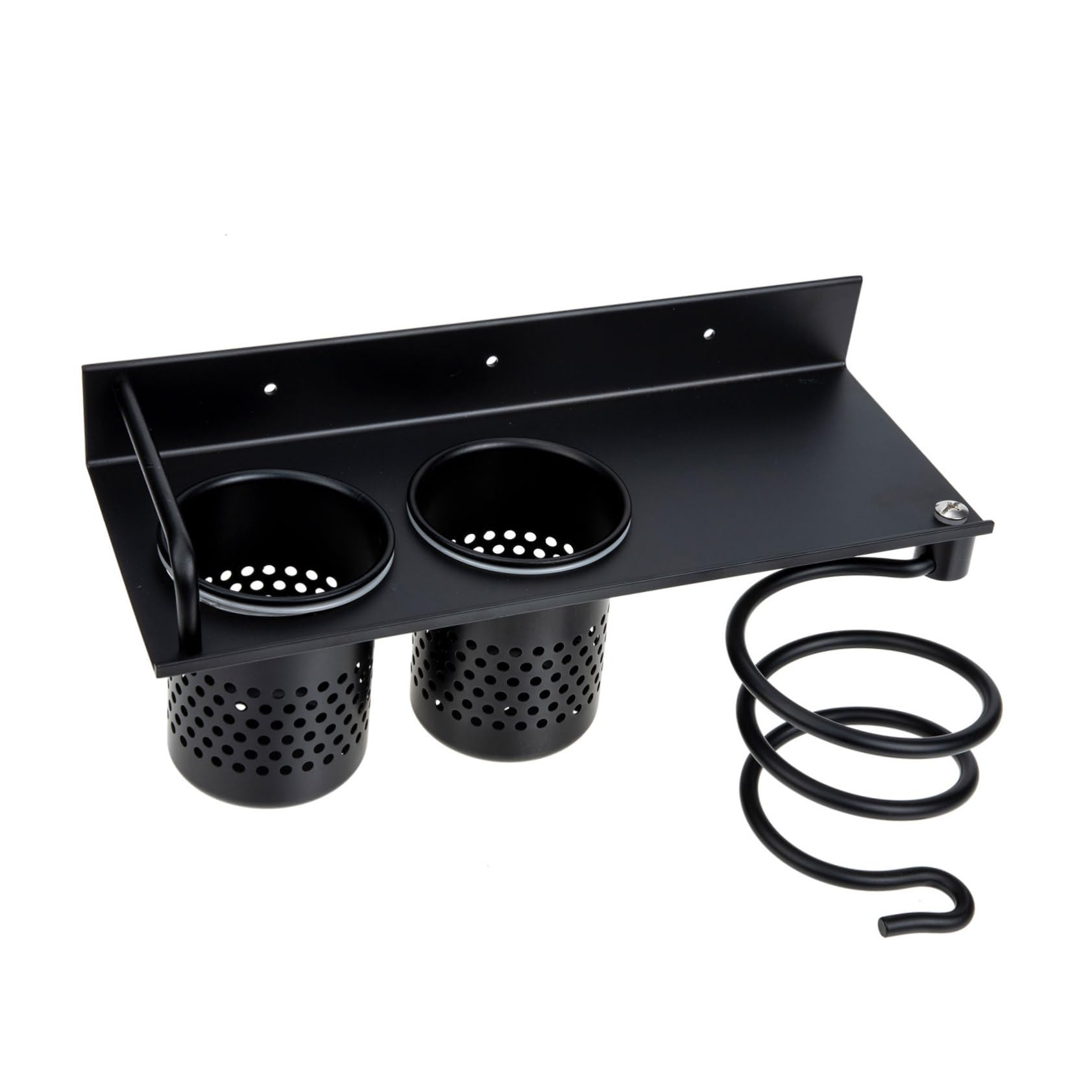 FRCOLOR Soporte para Secador de Pelo Baño Autoadhesivo, Organizador Herramientas Peluquería, Estante Pared Baño Aluminio