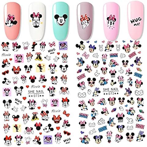 2Pieces 3D Mouse Nail Stickers Cute Kawaii Cartoon Nail Stikers Self-Adhesive Nail Decals for Women Girls Kids Nail Art Stickers (75+Decals) Cover