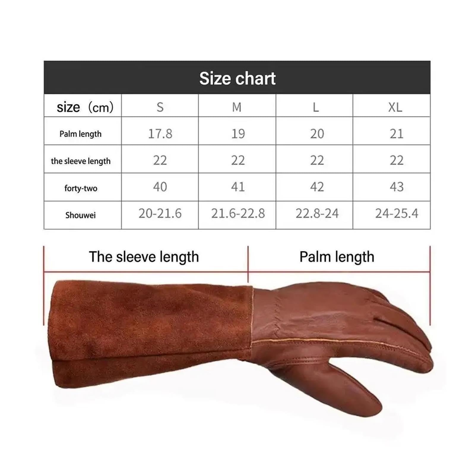 Generisch Langarm-Gartenhandschuhe aus Leder, Thermo