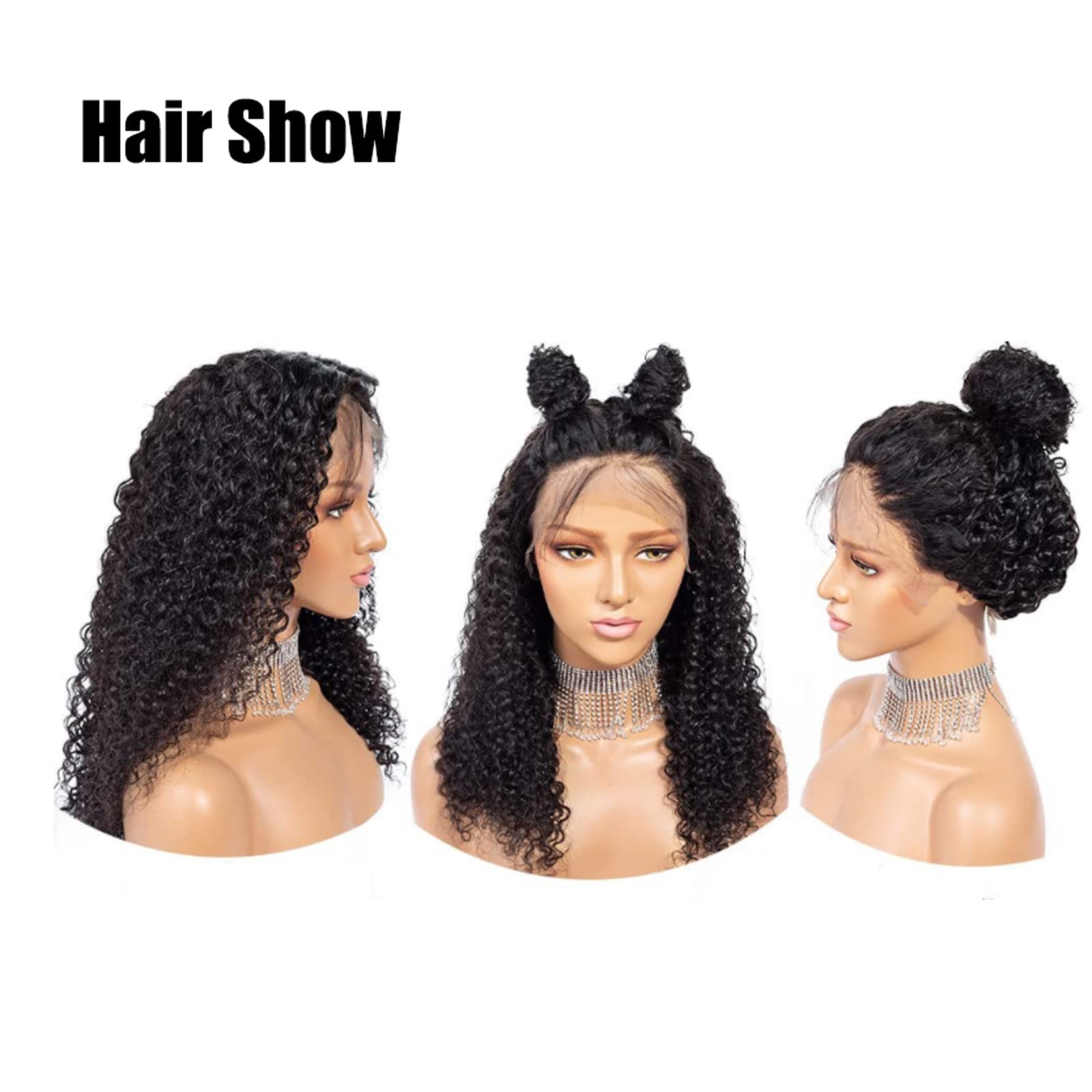 Frauen Perücken 10-30 Zoll langes glattes lockiges Haar Spitzenkopfbedeckung 13 * 4CM transparentes Netz plus Bandage kann die Echthaar-Perückenkopfbedeckung schweben lassen Haarperücke (Color : Curl