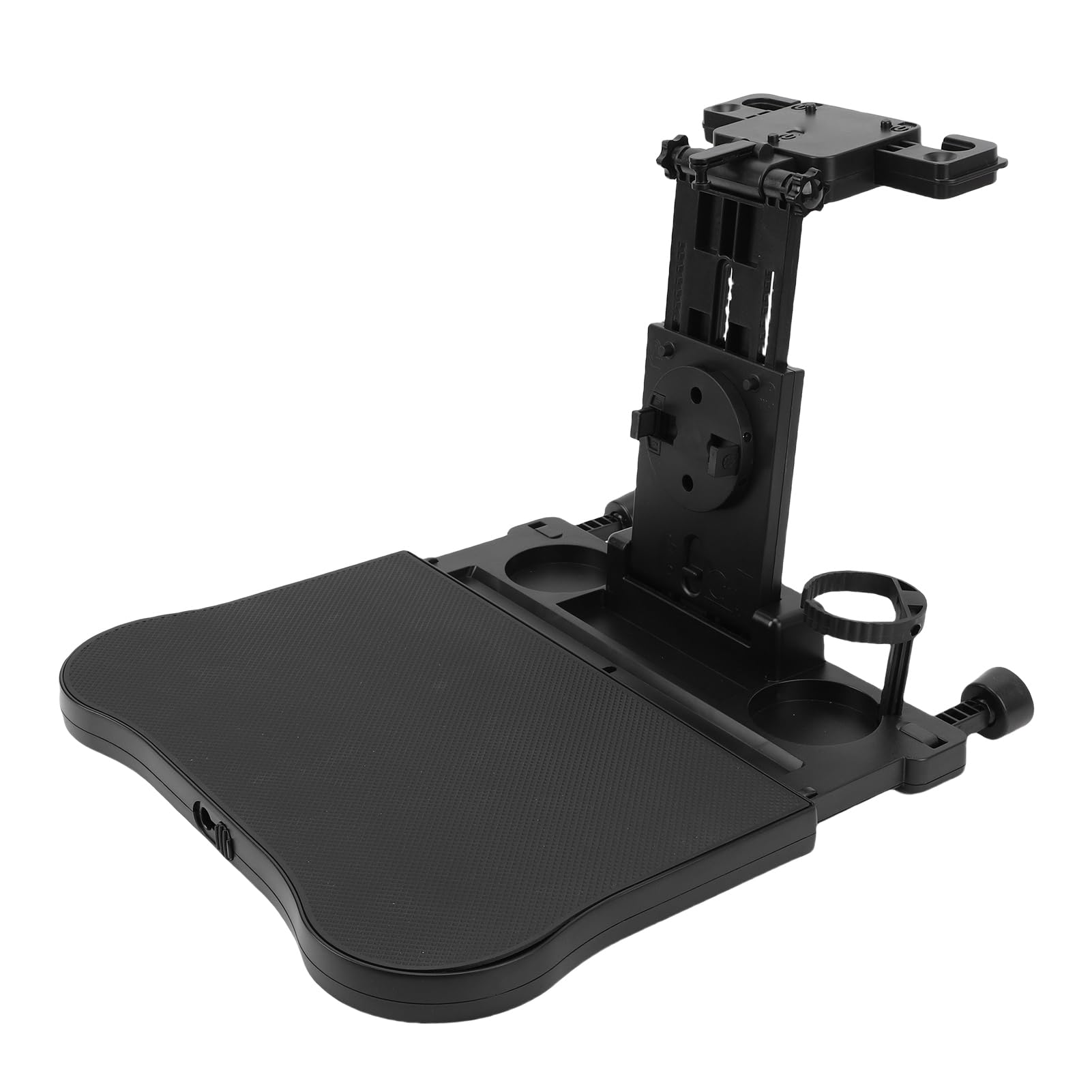Naroote Stolik na Tylne Siedzenie Samochodu, Regulowana, Składana, Wielofunkcyjna Taca Podróżna z Obrotowym Uchwytem na Telefon o 360° i 2 Uchwytami Kubki, do Spożywania Posiłków w Samochodzie