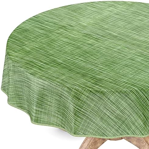 Obrus ceratowy na stół, zmywalny, owalny, 140 x 180 cm, krawędź cięta, wygląd lnu, materiał tekstylny, szary, obrus ceratowy
