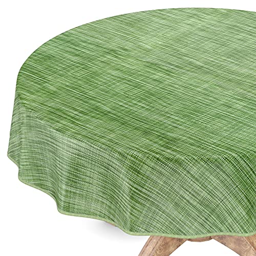 Washable Oilcloth Tablecloth Garden Tablecloth Linen Look Easy Care Water-Repellent 140 cm (Round) Cream with Hem