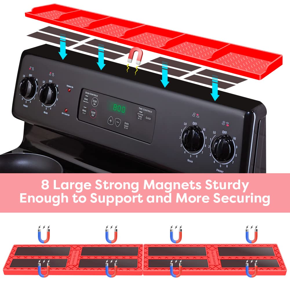 Magnetisches Herdregal Aus Silikon, 76,2 Cm – Gewürzregal Für über Dem Herd, Mit 8 Magneten