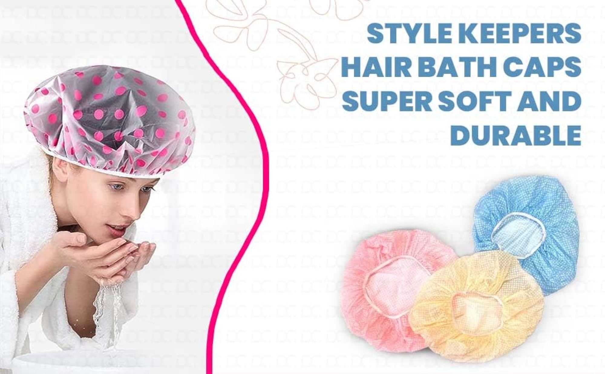 Reusable Waterproof Multicolor Shower Caps for Hair Care