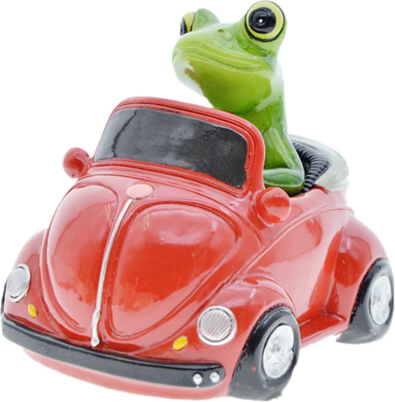 DEARBIRDER Frog Figurines, Frog Driving a Red Car, Frog