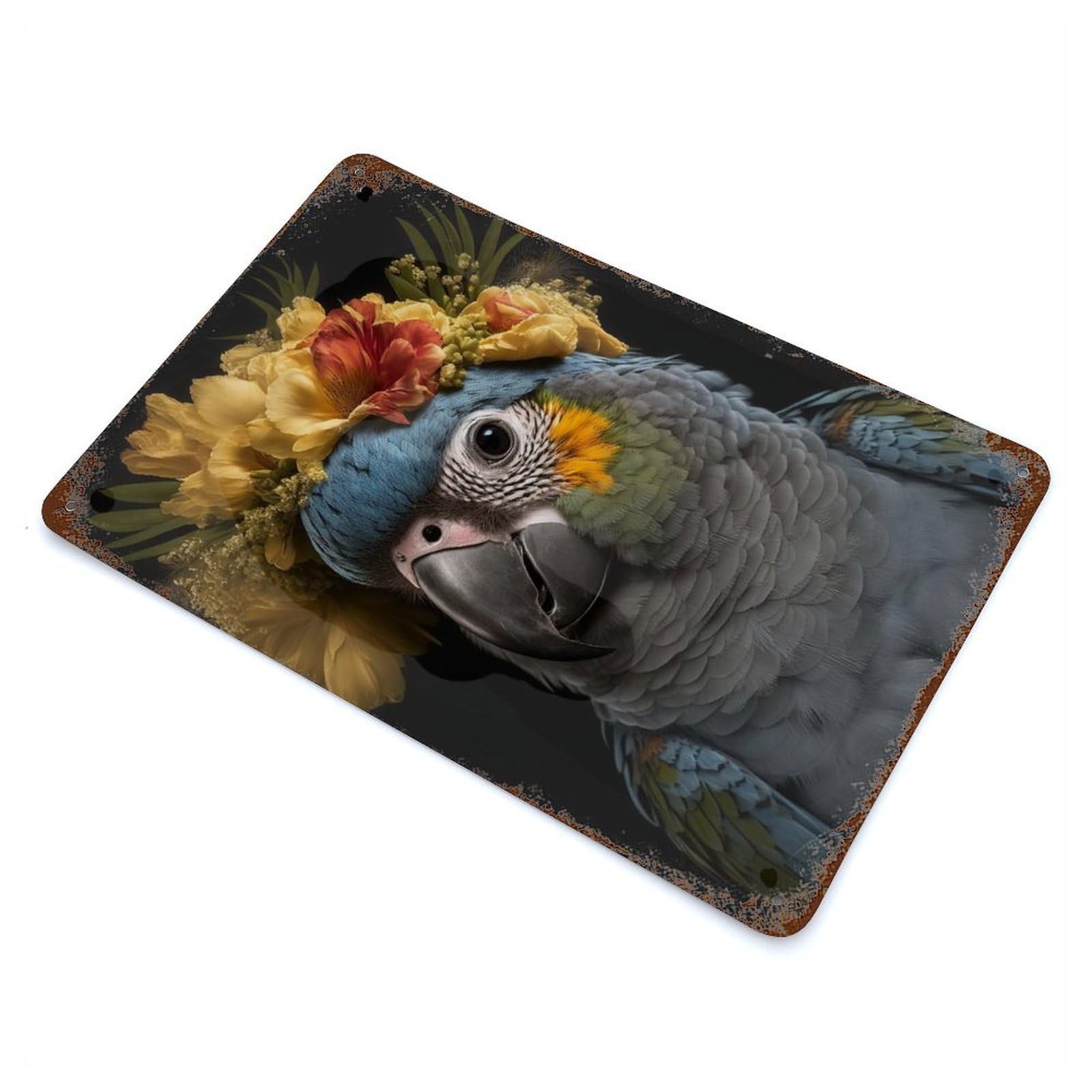 Cute Baby Fluffy Parrot Rusty Metal Tin Sign 11.8"x7.9", for Shed, Workshop And Garage Wall Decor, Shabby Chic Decor