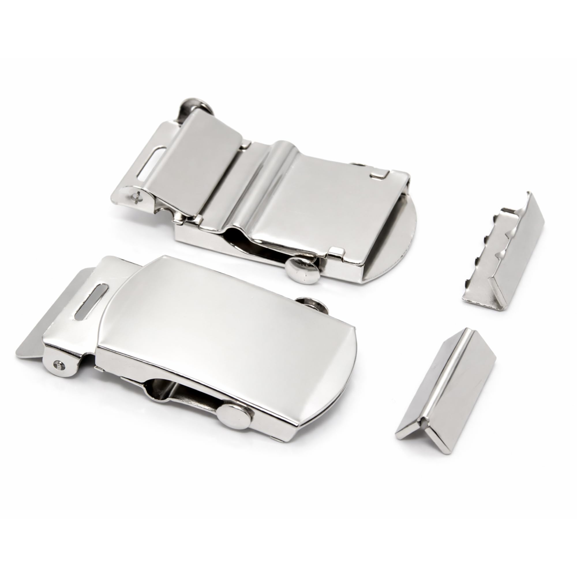 WedDecor Metal Military Style Webbing Belt Clasp Buckles Adjustable Strap Buckle for Wedding Strap Waist Belt Paracord Fashion Accessories, 25mm, Silver, 10pcs