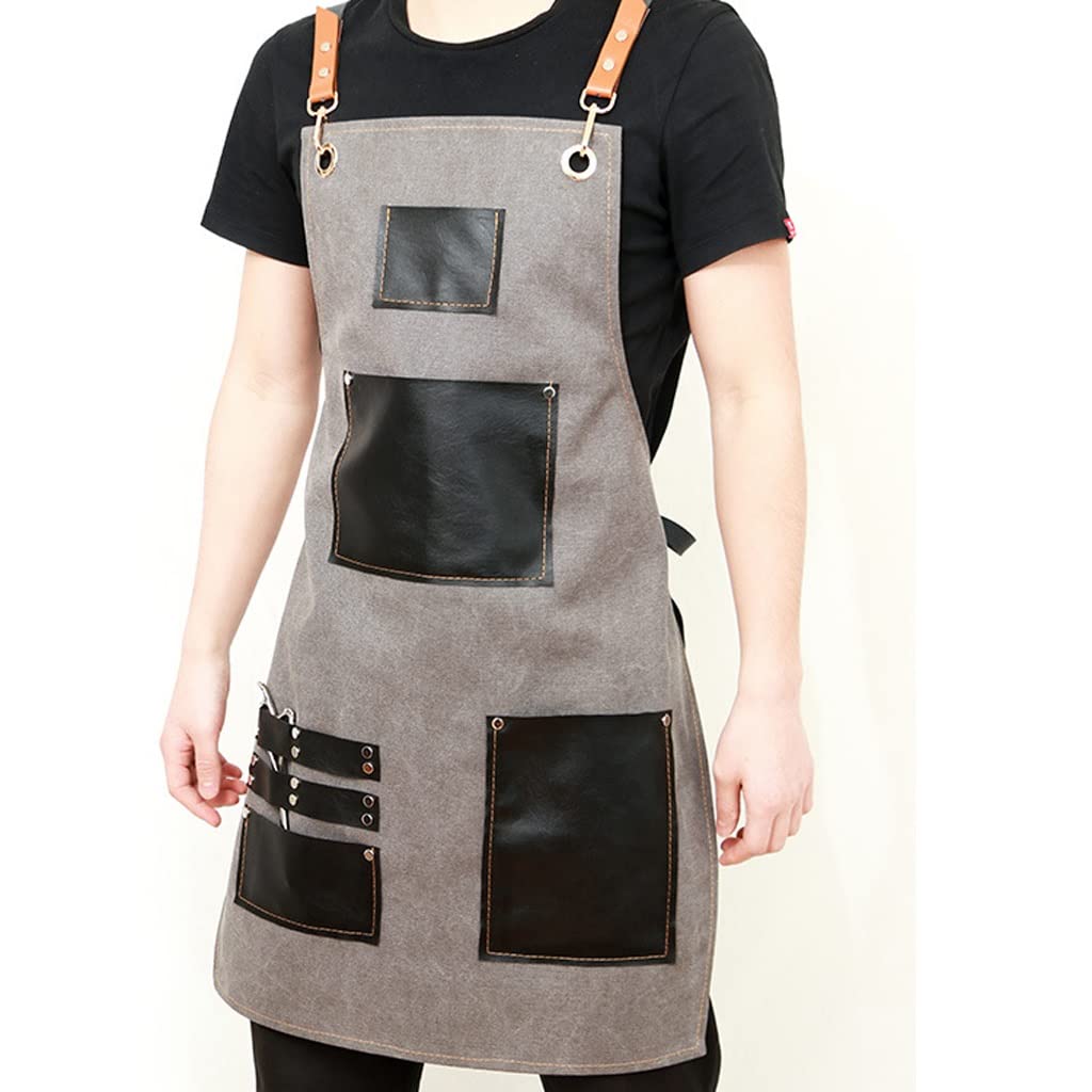Server Aprons Barista Apron Chef Delantal delantal delantal con bolsillo Barista delantal Accesorios de cocina Peluquería Delantal y mujeres delantales Kitchen Aprons Chefs Appron (Color : B)