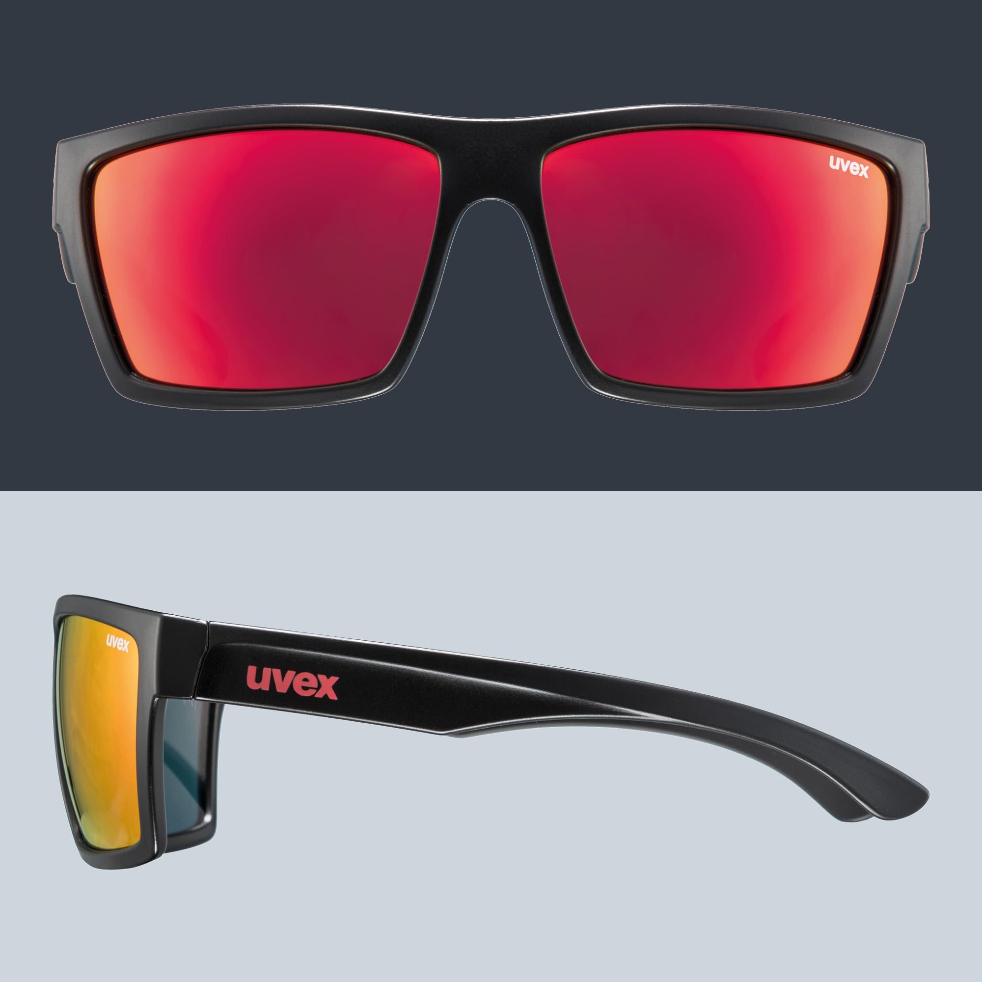 uvex LGL 29 - Sonnenbrille für Damen und Herren - starker Schutz vor Sonnenstrahlung - inkl. uvex Schriftzug auf den Bügeln