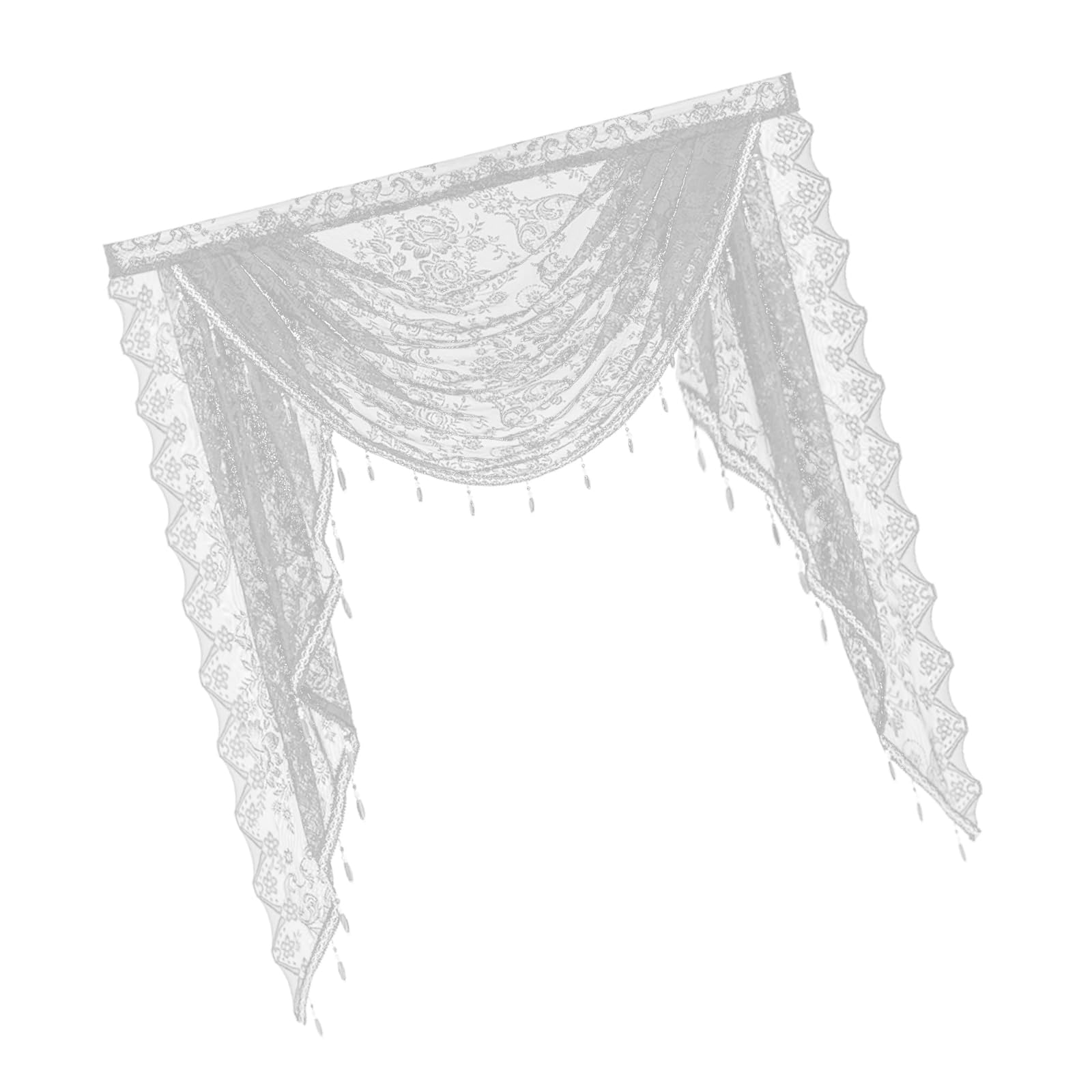 Cantonnière à lacets avec perles élégantes et finitions haute couture
