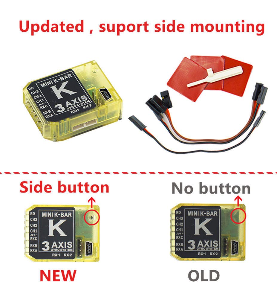 Gyroscope 3 Axes KBar V2 Pour Hélicoptère RC - Compatible Align, Mikado, T-Rex | Logiciel 5.3.4 Pro, Facile à Configurer