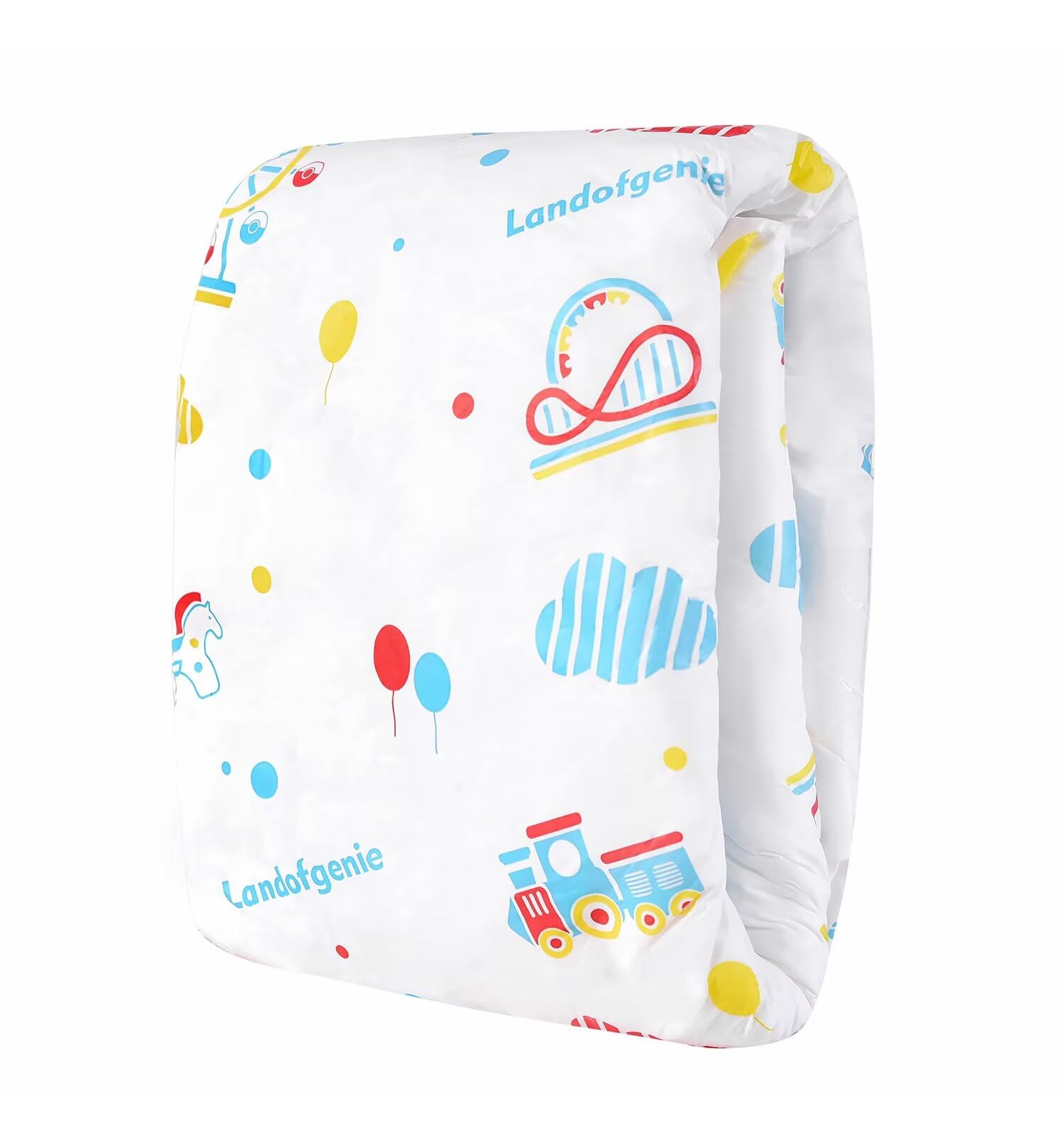 Landofgenie Pannolino Adulto Stampato Pannolino Intimo di Incontinenza Grandi Pannolini di Regressione Overnight Age con Tabs 10 Pezzi (Large 36"- 46")