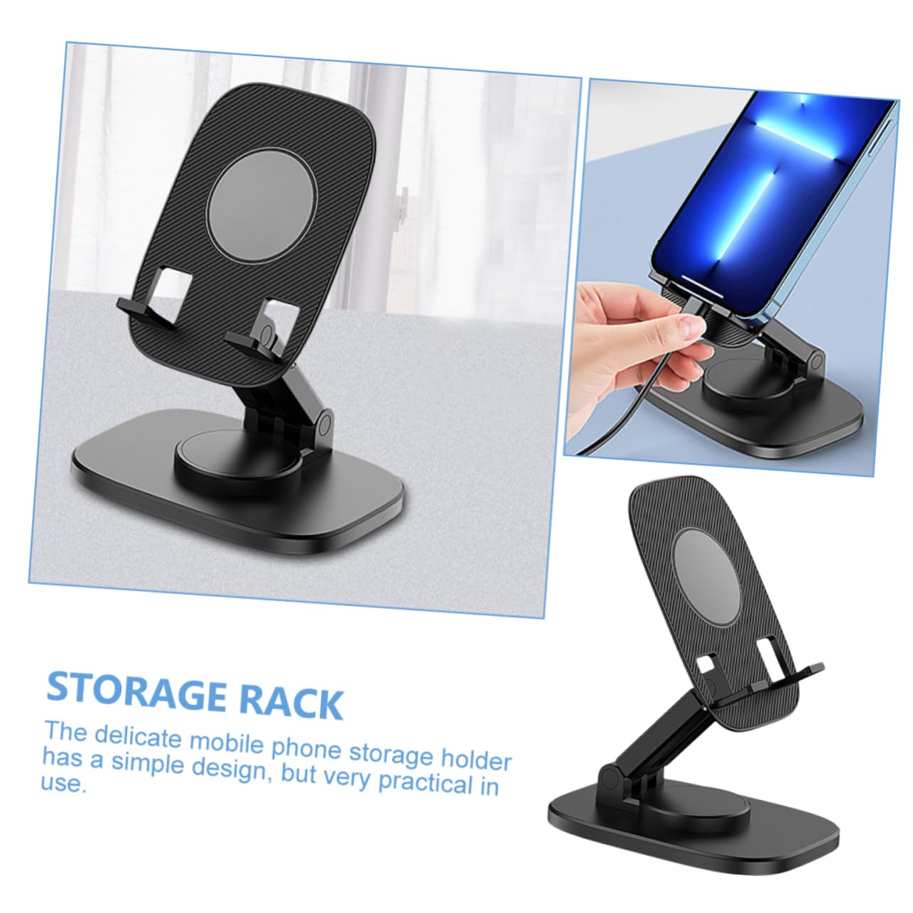 Didiseaon 2Pezzi per Telefono Rotazione Design Compatto e Antiscivolo per Desktop e per Smartphone e Tablet
