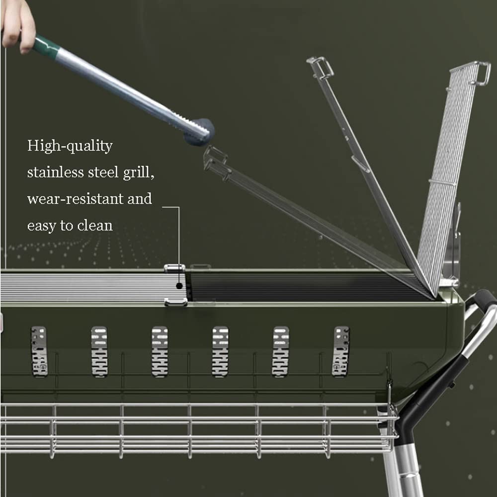 Grill węglowy Przenośny grill ze stali nierdzewnej Grill wędzarniczy na kemping Patio przydomowy ogród