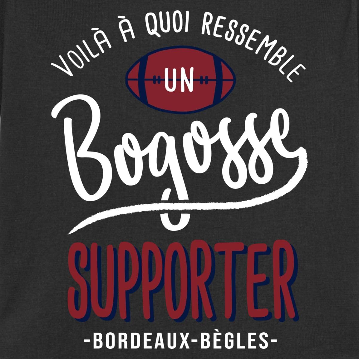 Un Rugby Bogosse Supporter Bordeaux-Bègles Body Manches Courtes Bébé Bio