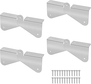 4pcs Gutter Extension Hinge, Stainless Steel Downspout Extension Flip-Up Hinge with 24 Screws Gutter Downspout Extensions Easy Installation on Any Size Rectangle or Square Downspout