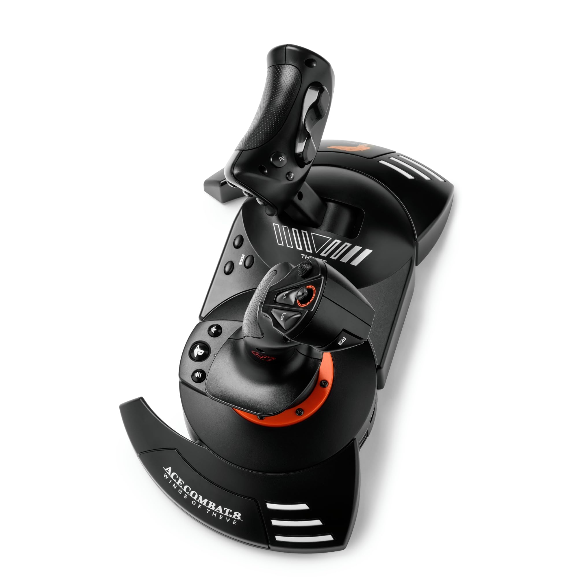 Thrustmaster T.Flight Hotas Neo Ace Combat 8 - PS5/PS4/PC | Licencia oficial Ace Combat 8, sensores H.E.A.R.T., acelerador desmontable, vibración integrada y timón dual