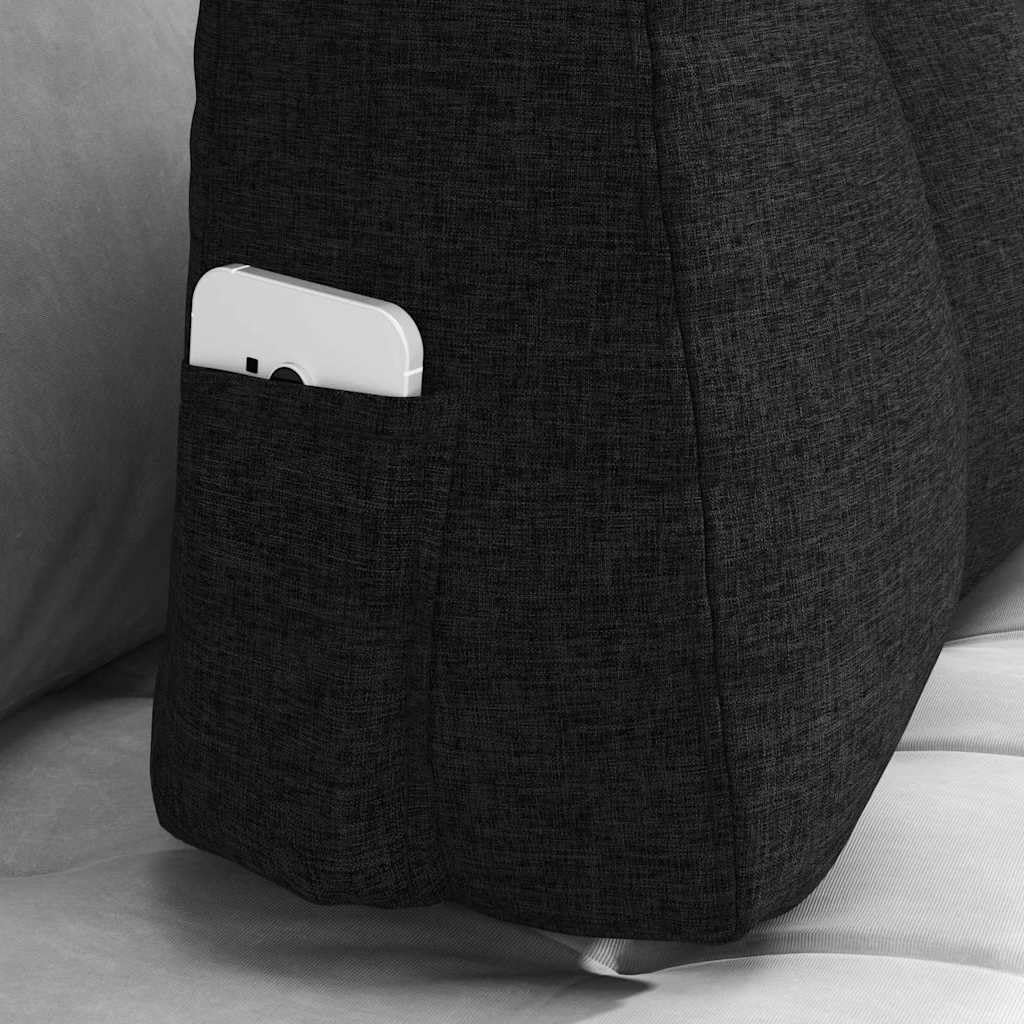 Cuscino per la schiena nero 60 x 24 x 50 cm